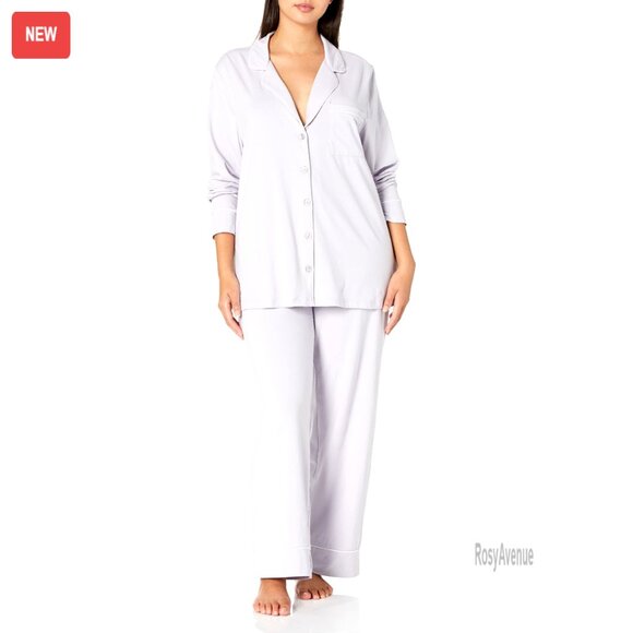 Women's Cotton Modal Pajama Set Long Sleeve Button Front Lounge Sleepwear